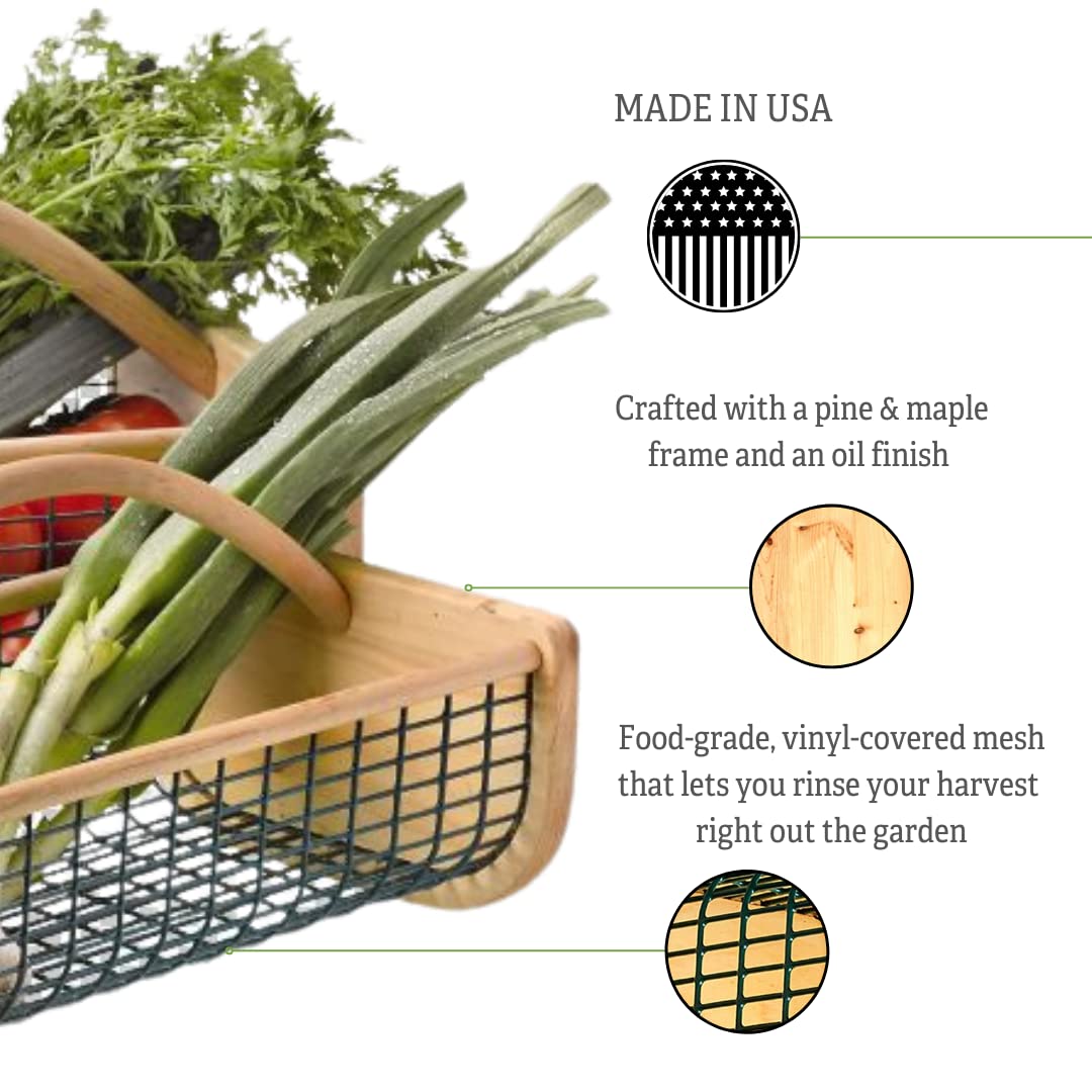 Gardeners Supply Company Harvest Basket, Natural Smooth Pine