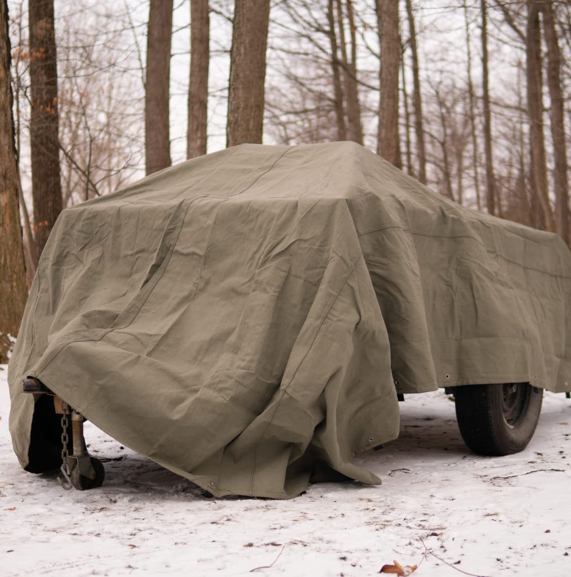 WHITEDUCK Outdoors Cotton Waxed Heavy Duty Tarp, Olive