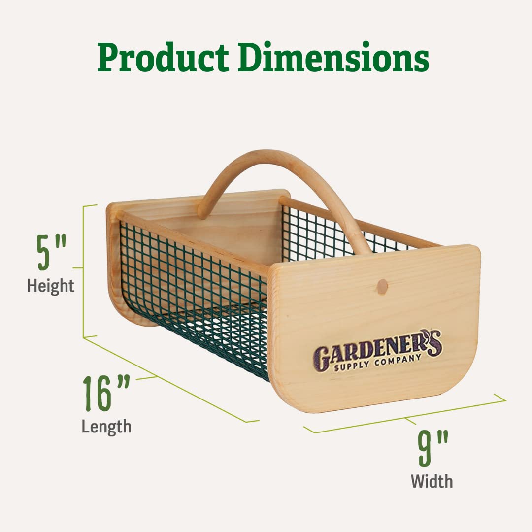 Gardeners Supply Company Harvest Basket, Natural Smooth Pine